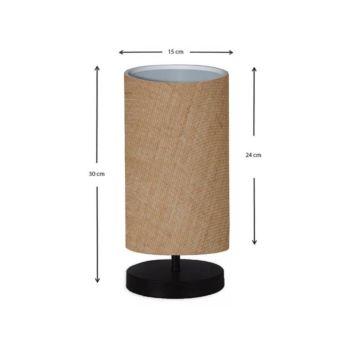 Φωτιστικό επιτραπέζιο Huls  ύφασμα/ξύλο/μέταλλο χρώμα φυσικό/μαύρο 15x24x30εκ.