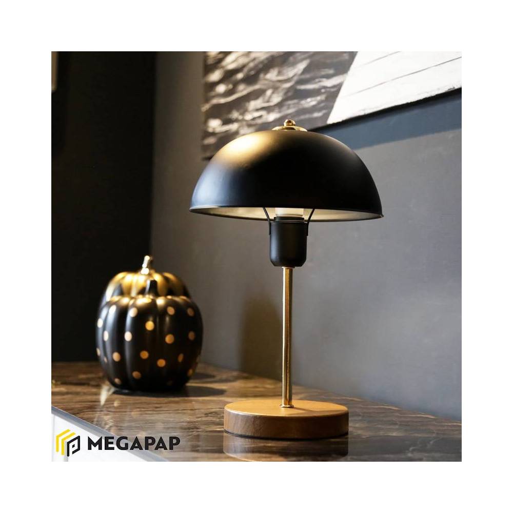 Φωτιστικό επιτραπέζιο Stuart Megapap μέταλλο/Mdf/πλαστικό χρώμα χρυσό/μαύρο 23x12x38εκ.