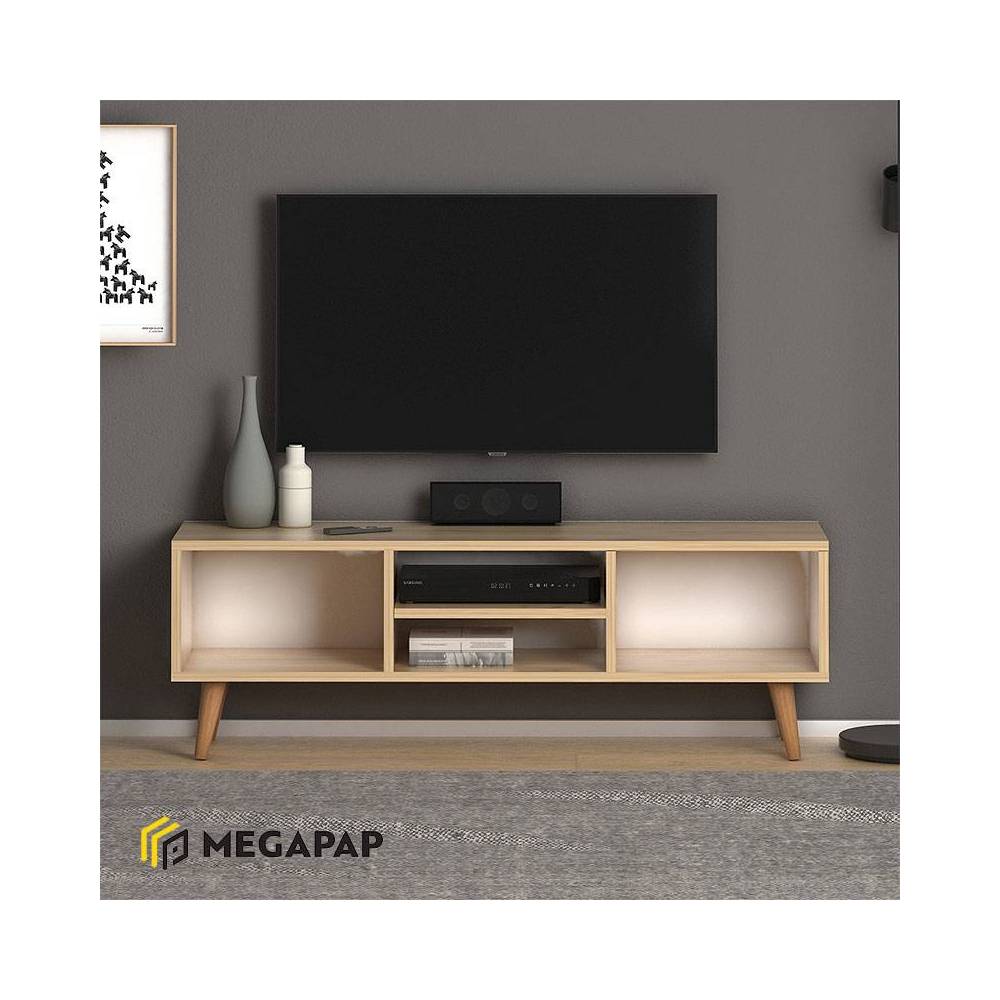 Έπιπλο τηλεόρασης Loren Megapap από μελαμίνη χρώμα oak 120x30x40εκ.