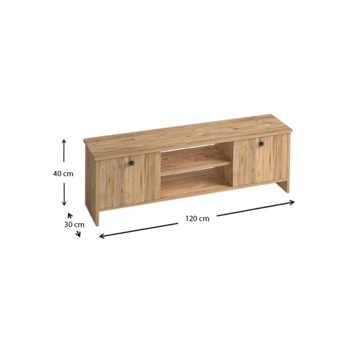 Έπιπλο τηλεόρασης Cube  μελαμίνης χρώμα pine 120x30x40εκ.