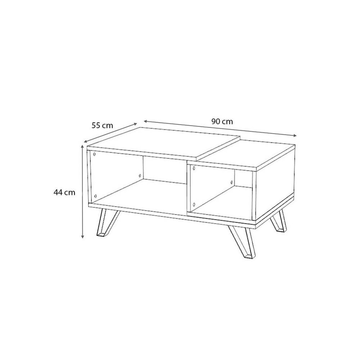 Τραπεζάκι σαλονιού Don  μελαμίνης χρώμα sonoma 90x55x44εκ.