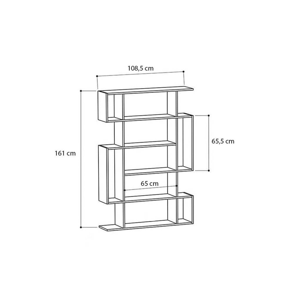 Βιβλιοθήκη μελαμίνης Clint  χρώμα sonoma - ανθρακί 108x25x161εκ.