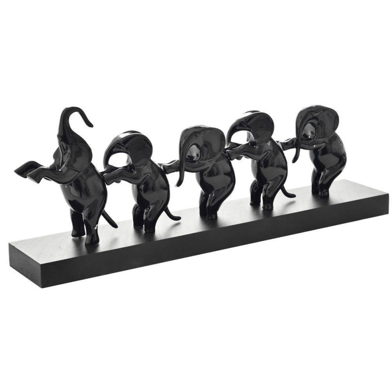 3 ελέφαντες μαύροι πολυρεζίν 53X10X20E Iliadis 70515