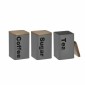 Ψωμιέρα (33x18x12) Μεταλλική + Σετ 3 Δοχεία Καφέ-Ζάχαρη-Τσάι (10x10x13.5) Sidirela Grey Ε-4209-3