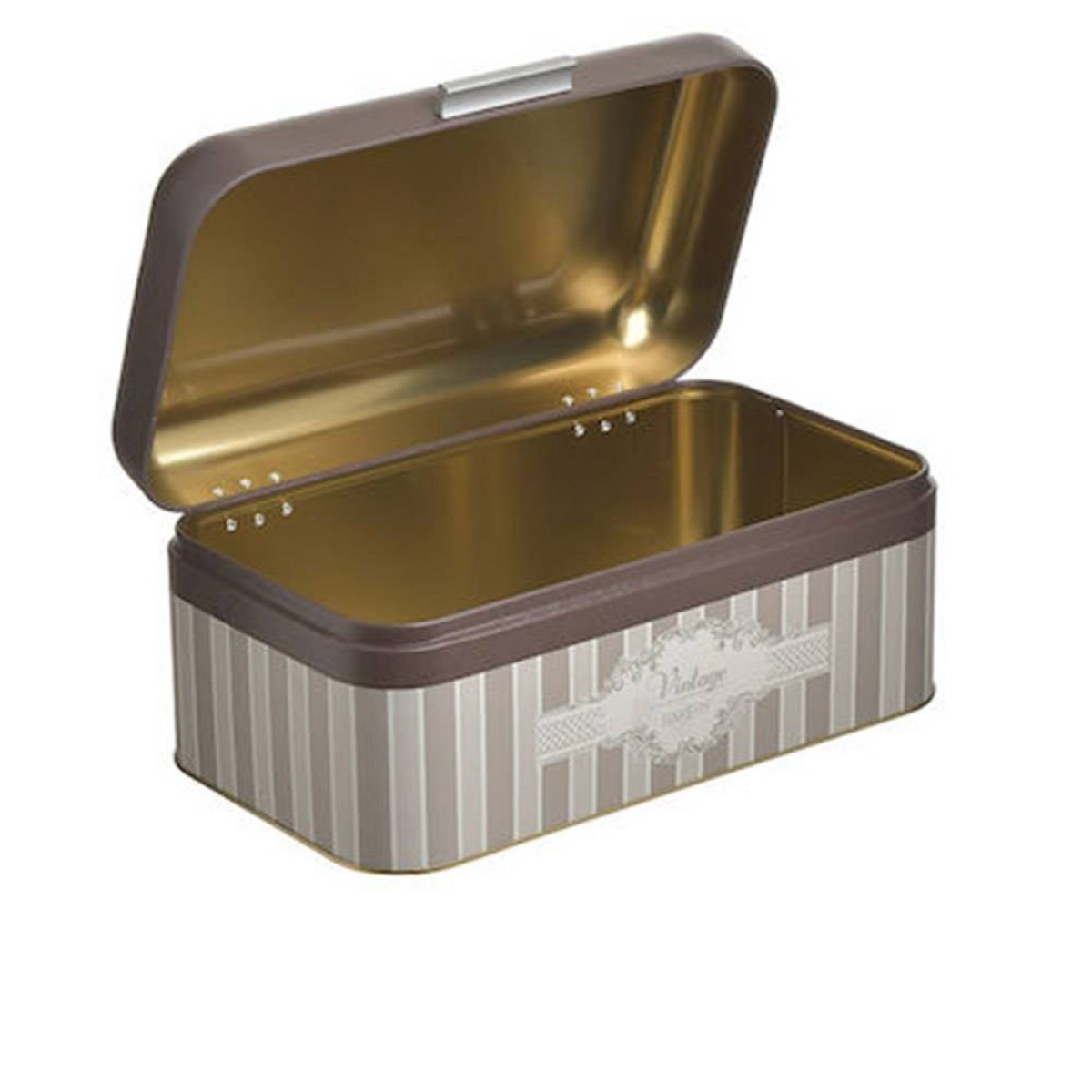 Sidirela Vintage Brown Ψωμιέρα (37x21x16) Μεταλλική