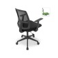Καρέκλα εργασίας Paco  υφασμάτινη χρώμα μαύρο 63x60x98εκ.