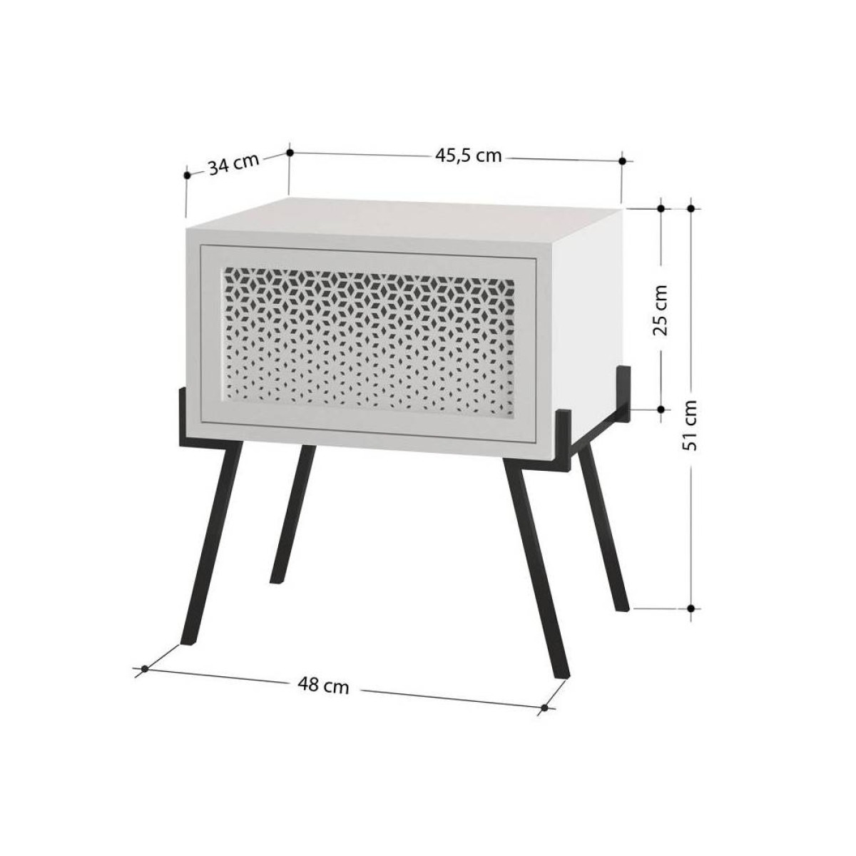 Κομοδίνο μελαμίνης Naive  χρώμα φυσικό οξιάς 48x34x51εκ.