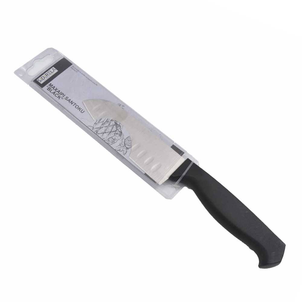 Μαχαίρι Santoku Black 25cm με ανοξείδωτη λεπίδα και χερούλι από PP Sidirela E-3871