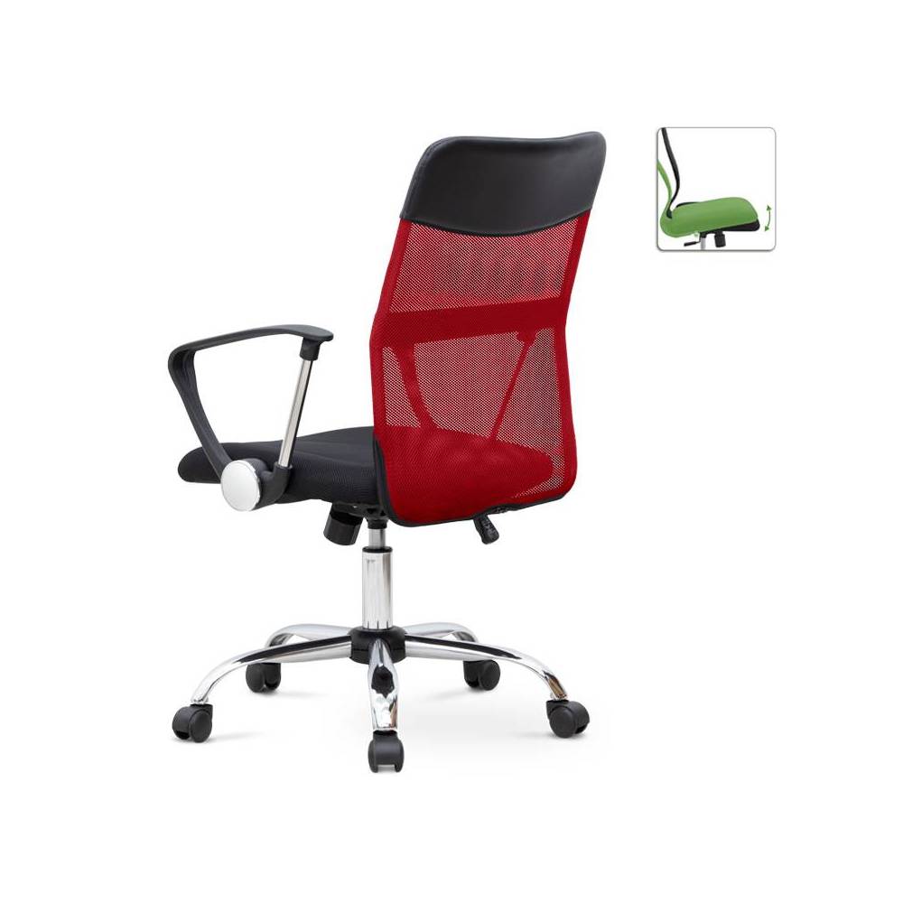 Καρέκλα γραφείου Franco Megapap με ύφασμα Mesh χρώμα κόκκινο - μαύρο 59x57x95/105εκ.