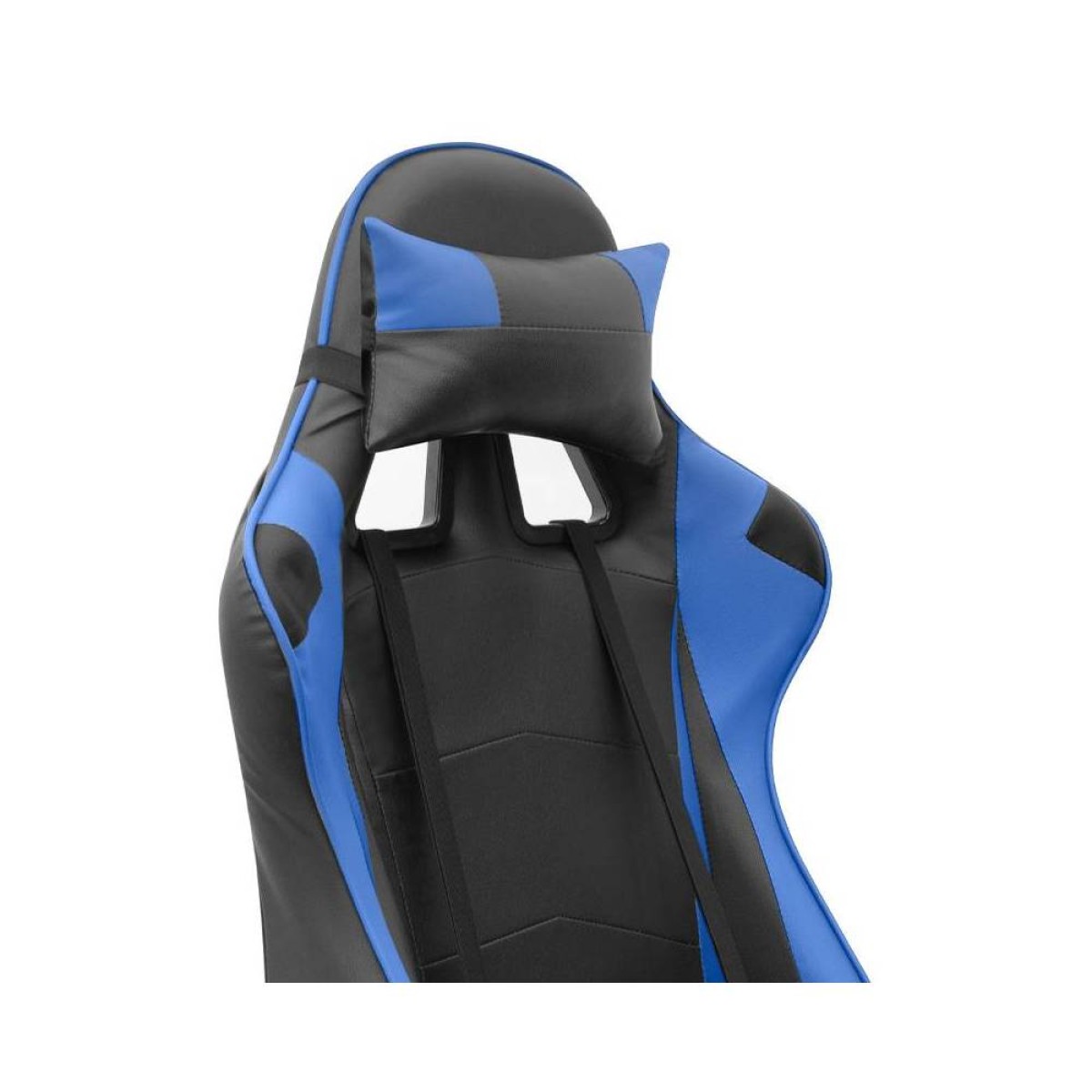 Καρέκλα γραφείου Gaming Alonso  από τεχνόδερμα χρώμα μπλε - μαύρο 67x70x125/135 εκ.