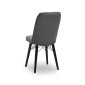 Καρέκλα τραπεζαρίας Carla  από βελούδο χρώμα γκρι - μαύρο πόδι 45x46x90εκ.