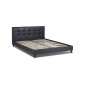 Κρεβάτι Sissy  από τεχνόδερμα χρώμα μαύρο 160x200εκ.