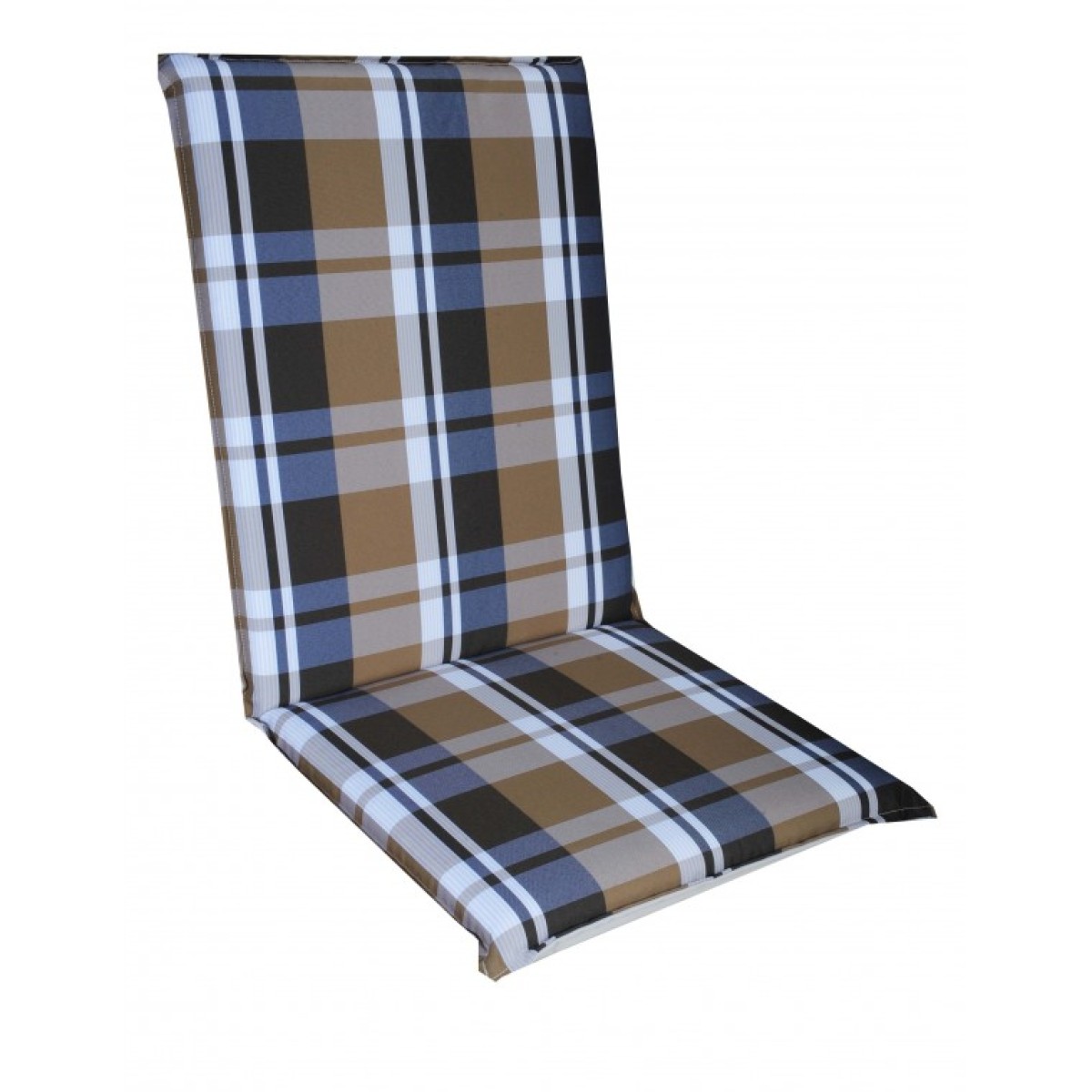 Μαξιλάρι Καρέκλας με Πλάτη (95x43) καρό σχέδιο καφέ-λευκό-μαύρο χρώμα TNS CUS-FOLD/BC