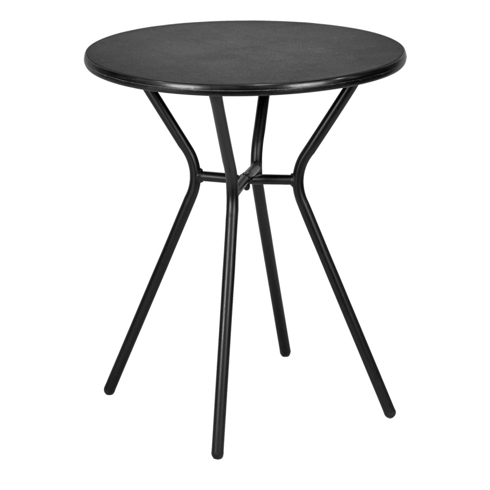 Τραπέζι Κήπου Φ60cm με Μαύρο Μεταλλικό Σκελετό & Πλαστική Επιφάνεια TNS TAB-4080-BL