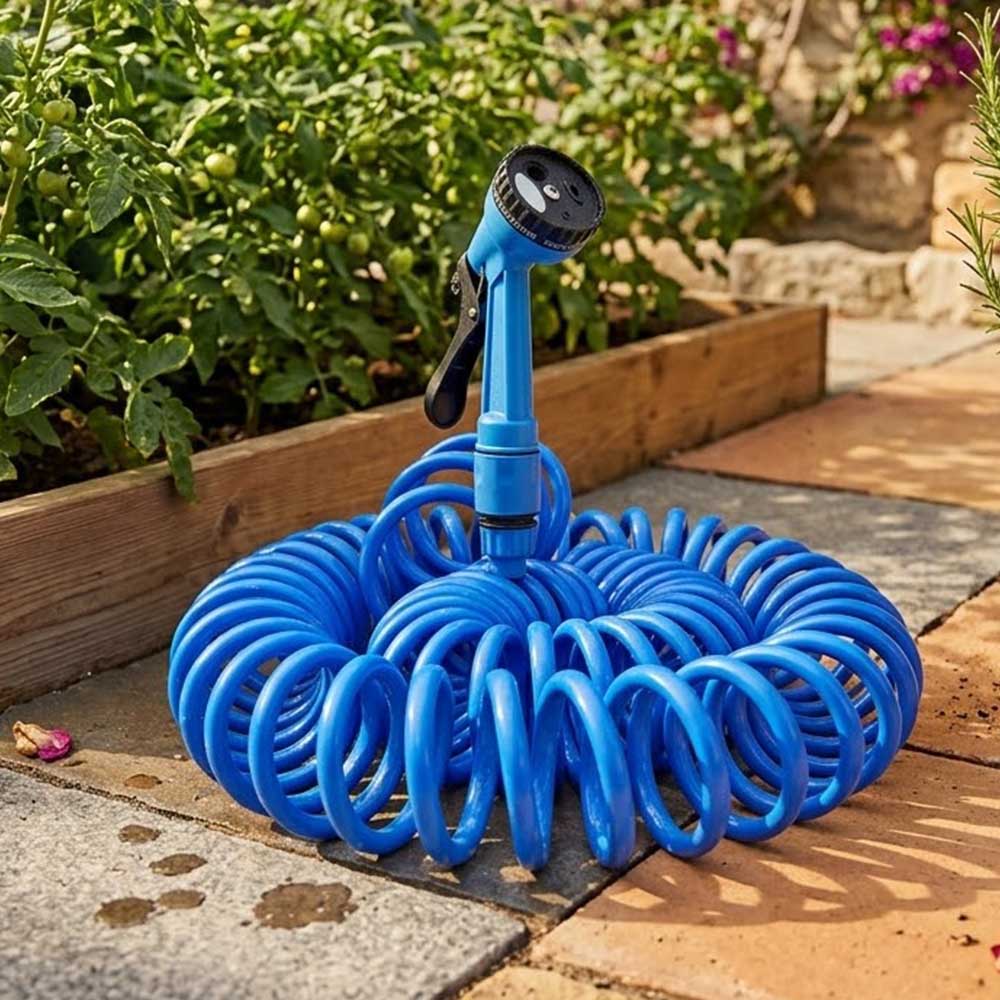 Λάστιχο Κήπου Σπιράλ (7.5m) με Πιστόλι Ποτίσματος – Μπλε