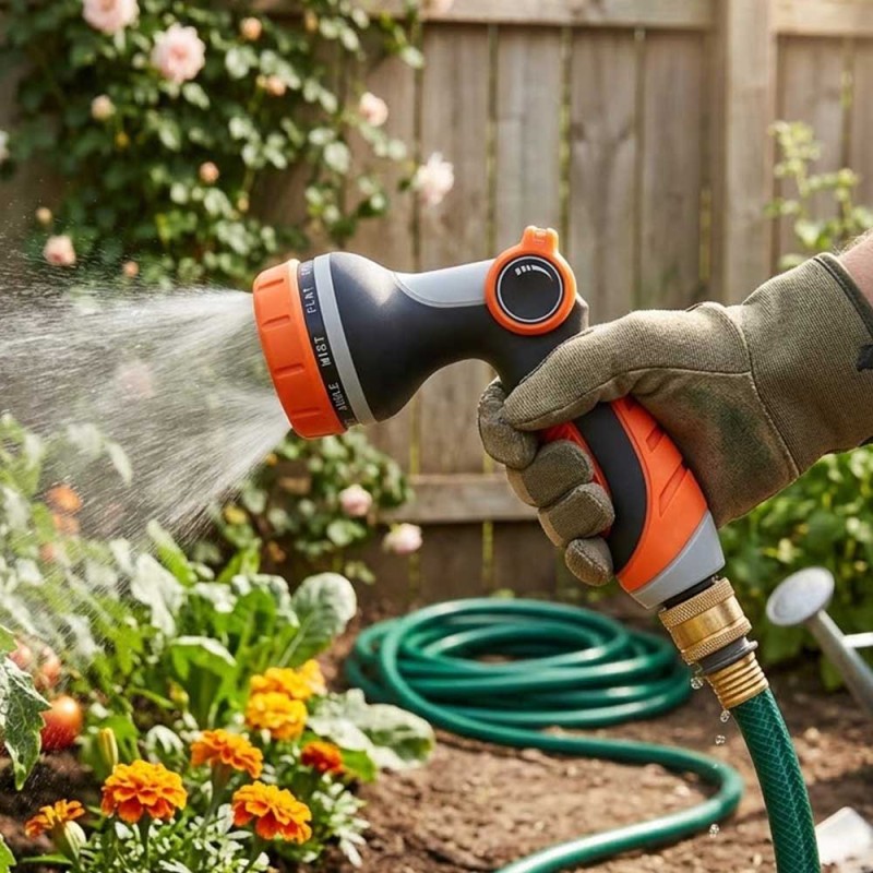 Πιστόλι Ποτίσματος 7 Λειτουργιών με Εργονομική Αντιολισθητική Λαβή – Πορτοκαλί / Μαύρο