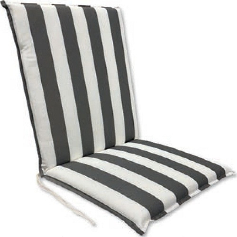 Μαξιλάρι Καρέκλας Με Πλάτη 95x43cm TNS Striped Grey CUS-FOLD/CGR