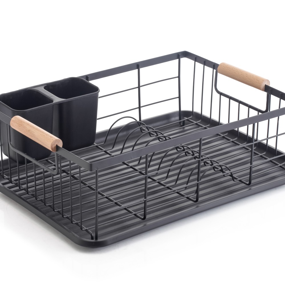 Πιατοθήκη με Δίσκο (43x32x14) Μεταλλική TNS Bamboo Black 03-950-4015