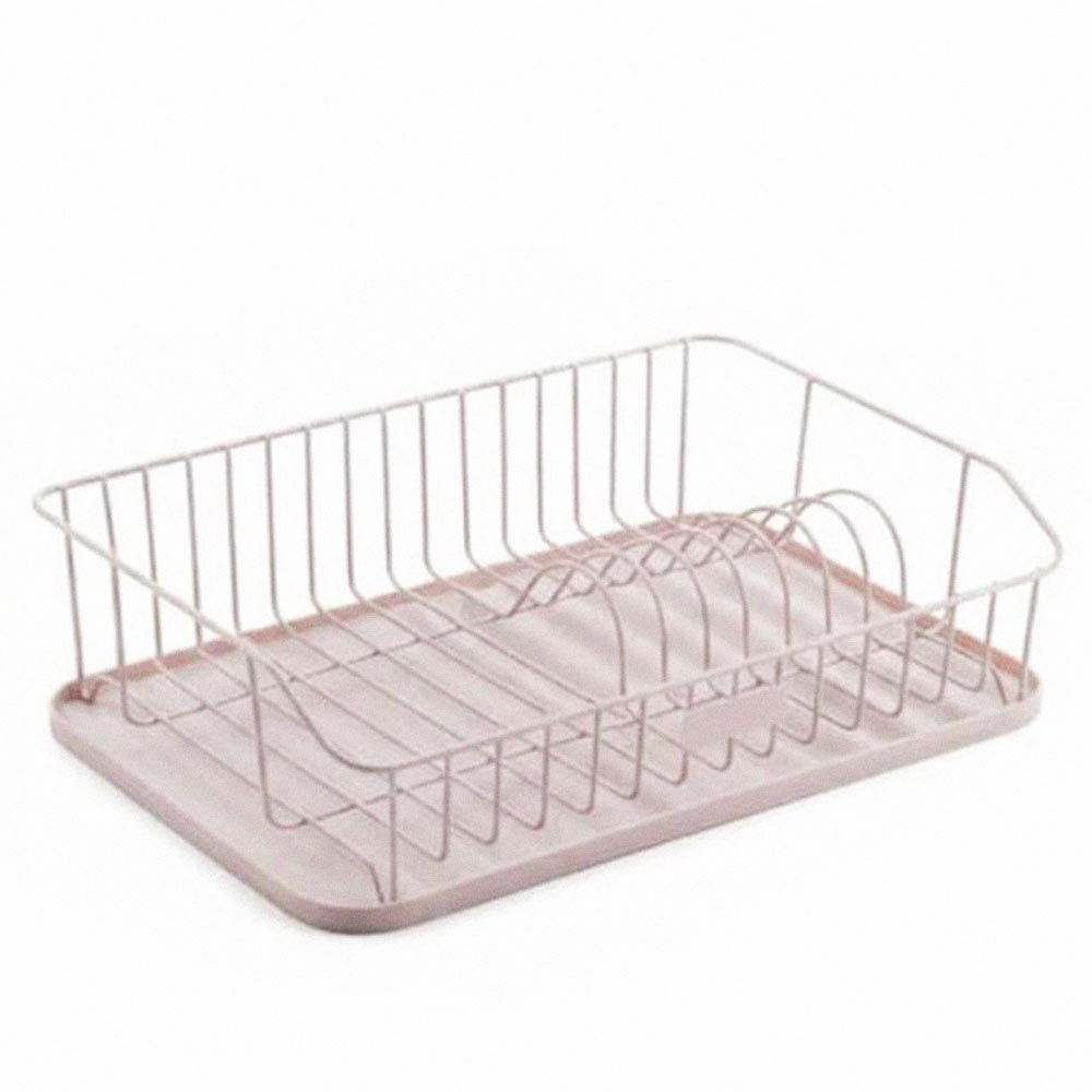 Μεταλλική Πιατοθήκη 1 Επιπέδου (43x29x12.5) – Με Μπεζ Πλαστικό Δίσκο & Κουταλοθήκη