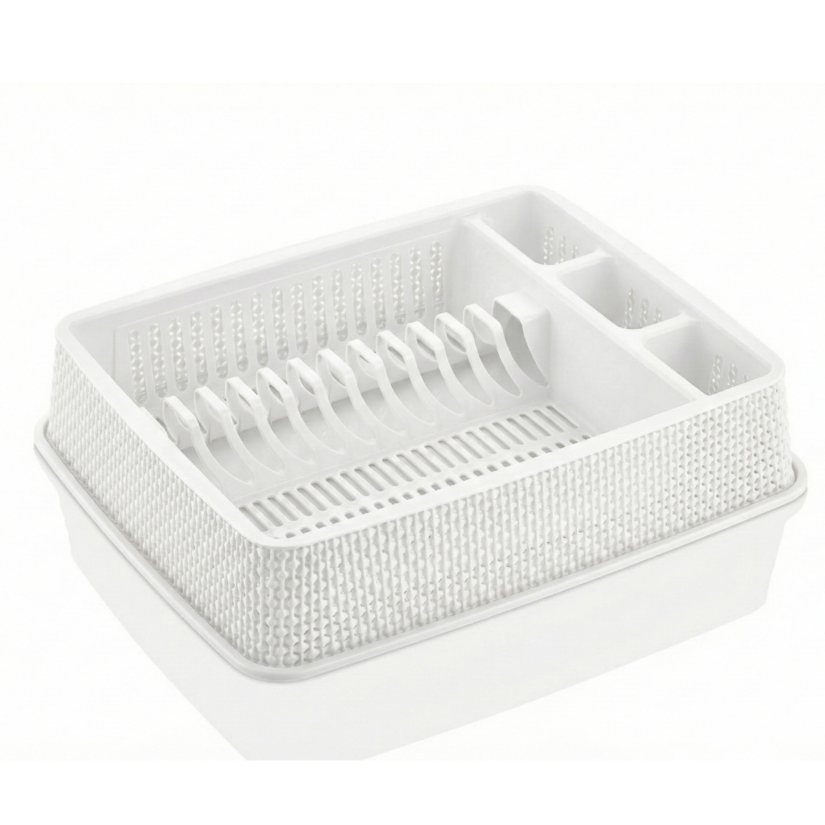 Πλαστική Πιατοθήκη 1 Επιπέδου (39x32x9) Λευκή – Με Ενσωματωμένο Δίσκο