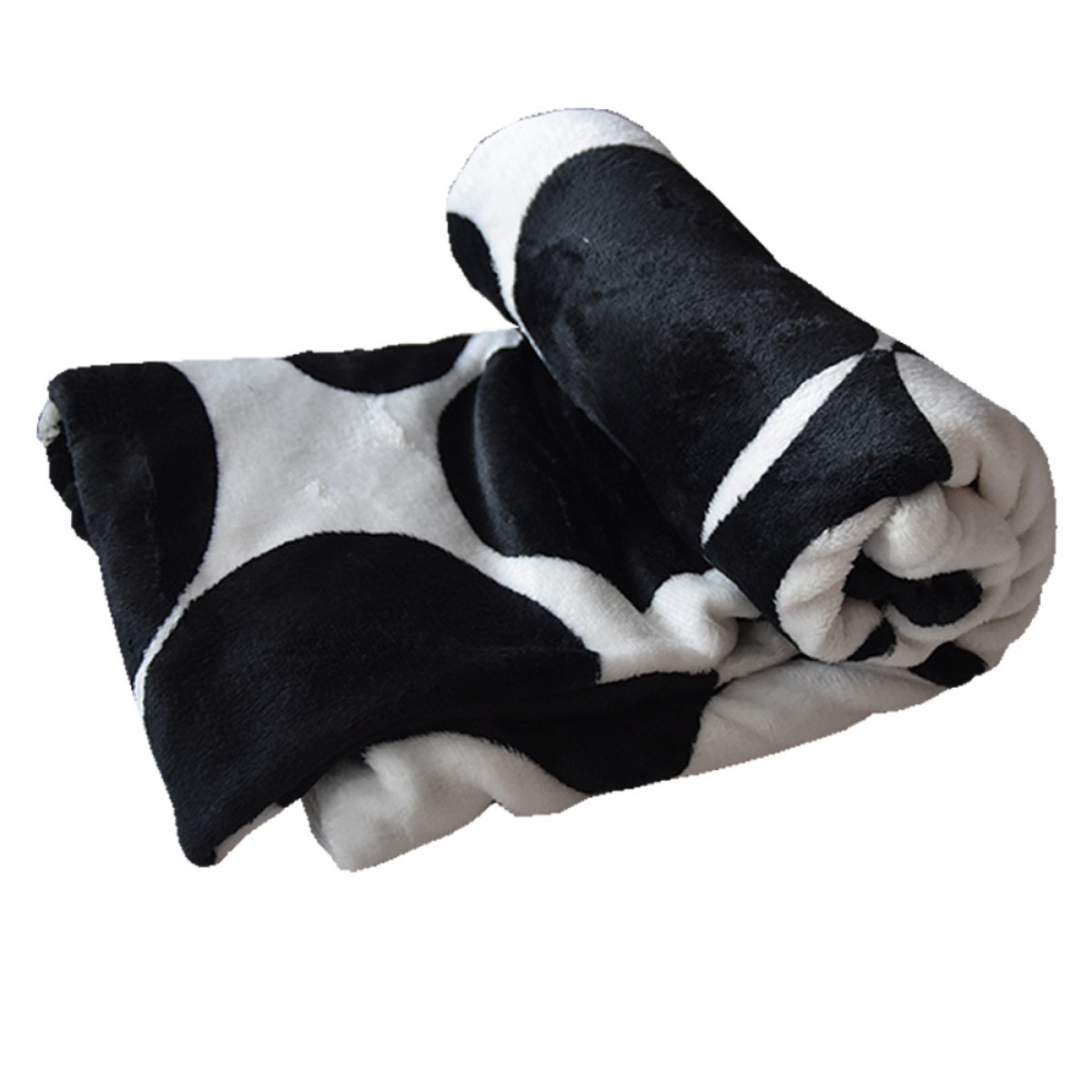 Κουβέρτα Flannel Διπλή (200x220) Super Soft Black & White Dots