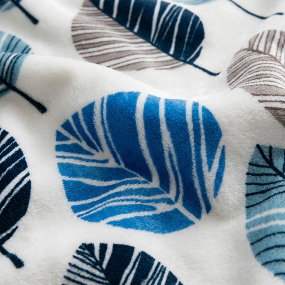 Κουβέρτα Flannel Διπλή (200x220) Super Soft Leaves