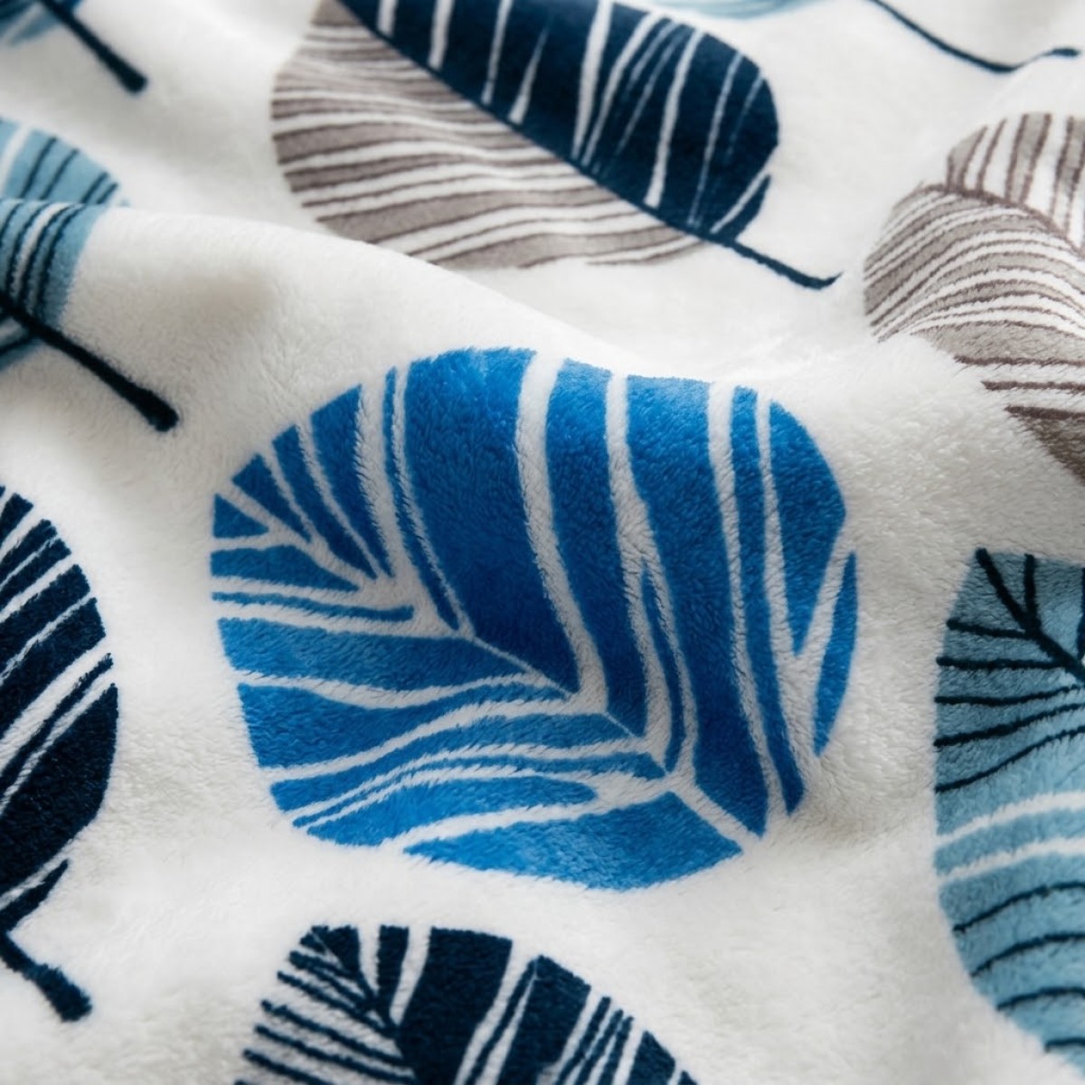 Κουβέρτα Flannel Διπλή (200x220) Super Soft Leaves