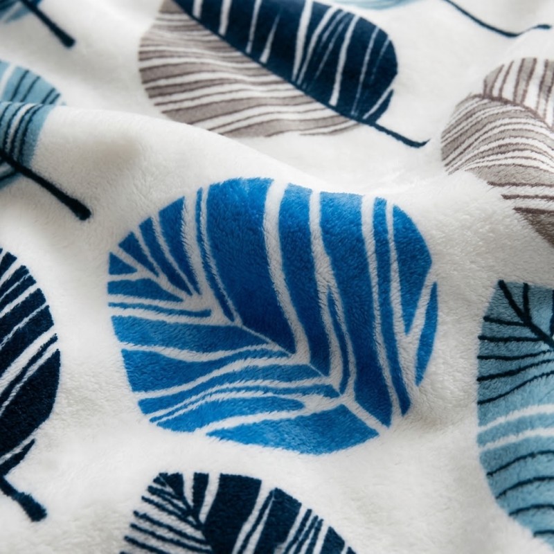 Κουβέρτα Flannel Διπλή (200x220) Super Soft Leaves