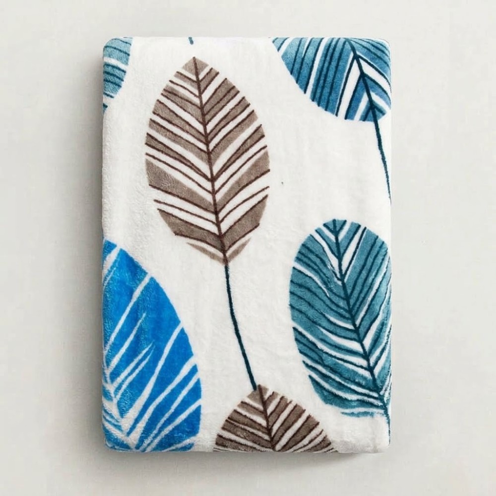 Κουβέρτα Flannel Διπλή (200x220) Super Soft Leaves