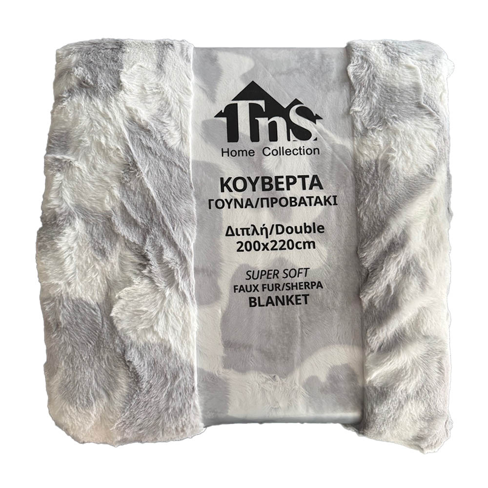 Κουβέρτα Γούνα Διπλή (200x220) Διπλής Όψης με Προβατάκι TNS Super Soft 39-950-2294
