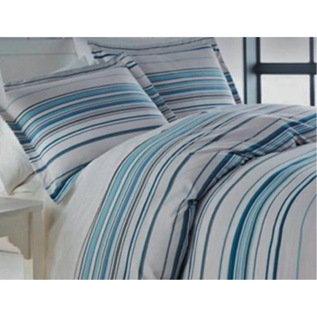 Σεντόνι με Λάστιχο Διπλό (160x200+25) Polycotton TNS Blue Stripes 39-958-0399