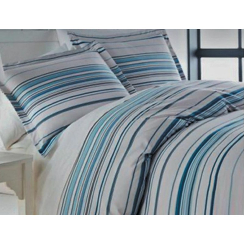 Σεντόνι με Λάστιχο Διπλό (160x200+25) Polycotton TNS Blue Stripes 39-958-0399
