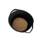 Καλάθι Ν.1 (Φ24.5x14.5) από σχοινί & bamboo μαύρο χρώμα TNS 05-950-3044